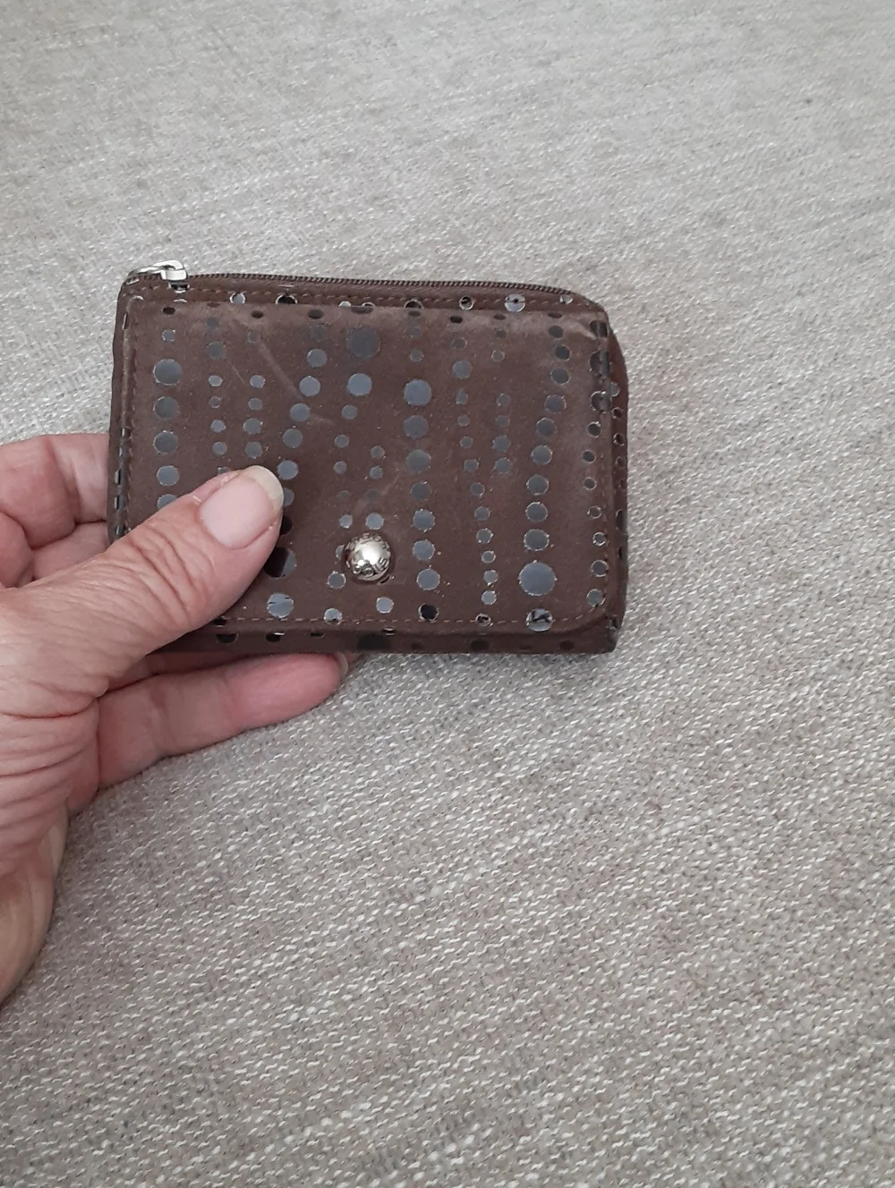 Lodis brown Suede leather Small wallet