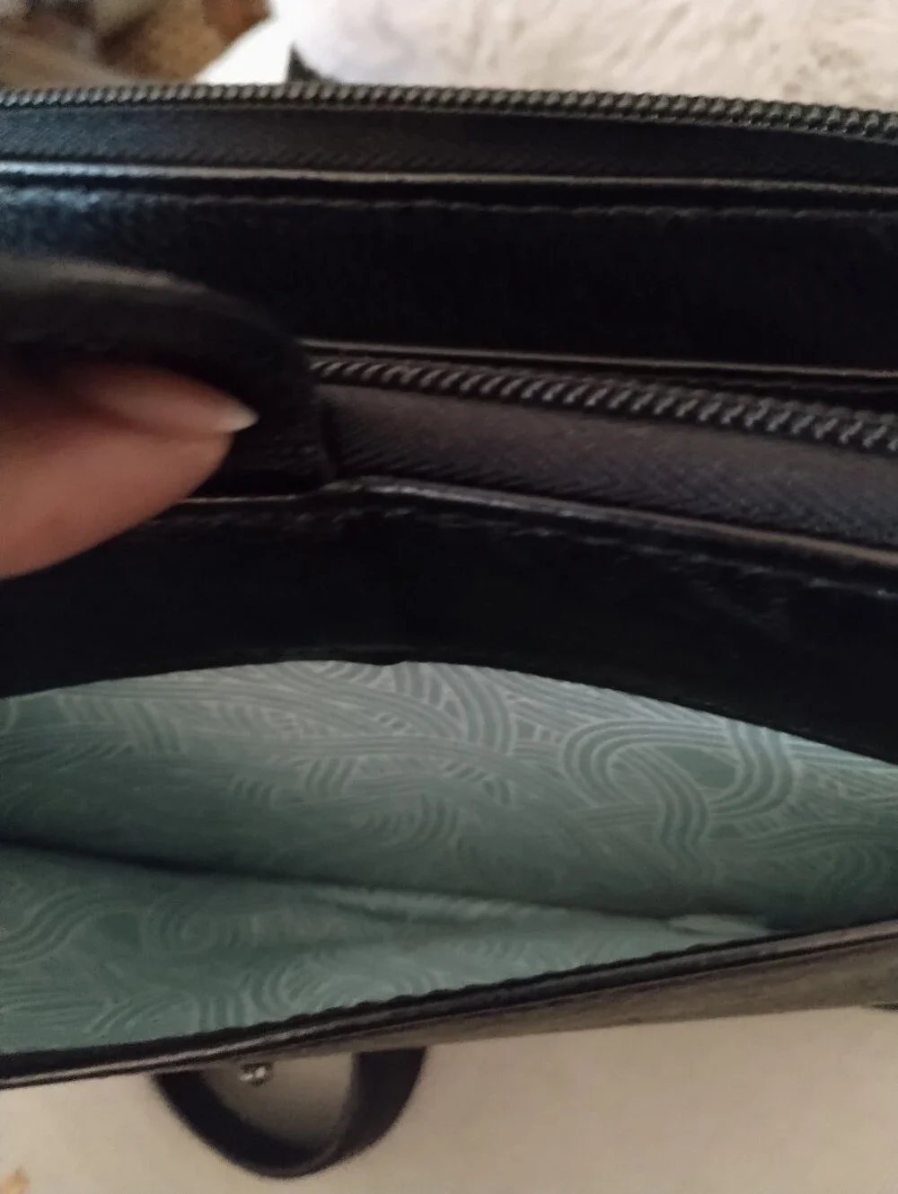 The SAK Black Leather Crossbody 3-in -1;  ID; Checkbk; Phone wallet