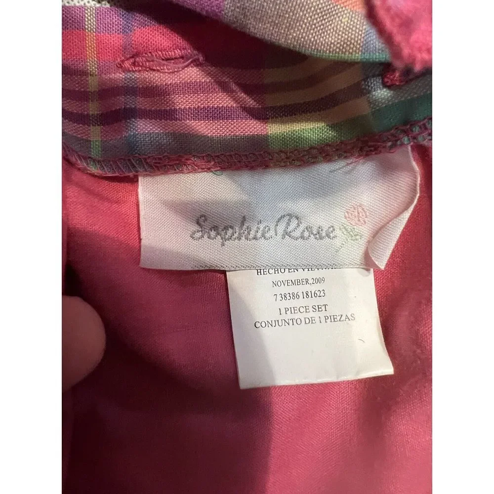 Girls sundress size 4T purple pink plaid pink purple, teal‎ green