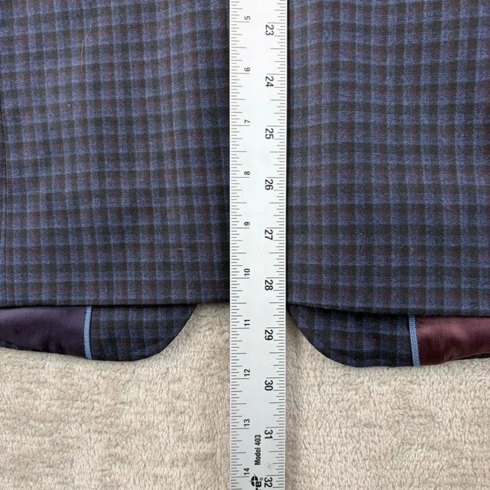Paul Smith London The Byard Two Button Blazer Men 38R Blue Plaid Wool Made Italy