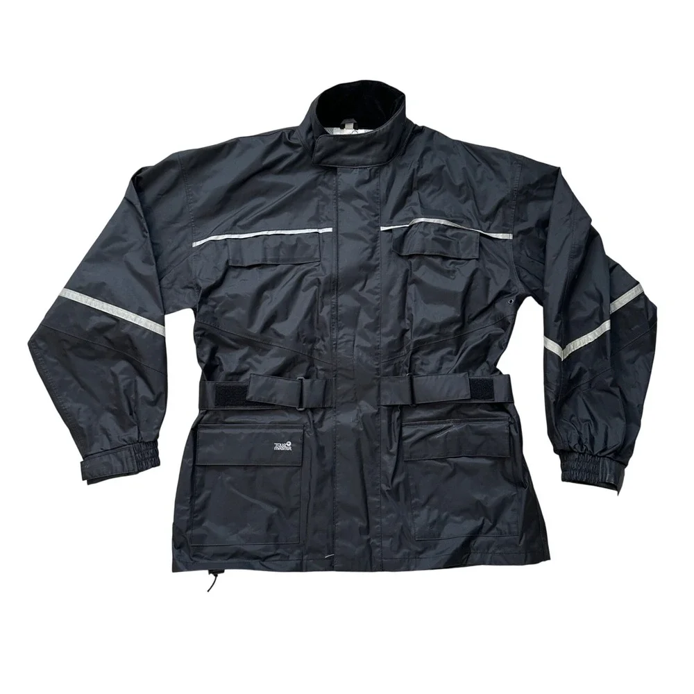 Tour Master Riding Apparel Motorcycle Jacket‎ Black Reflective Men's Size Large