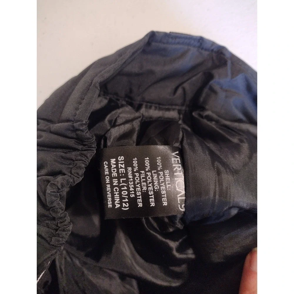 Vertical 9 Kids Black Insulated Snow Pants Cargo Pocket Size L 10/12 Adjustable