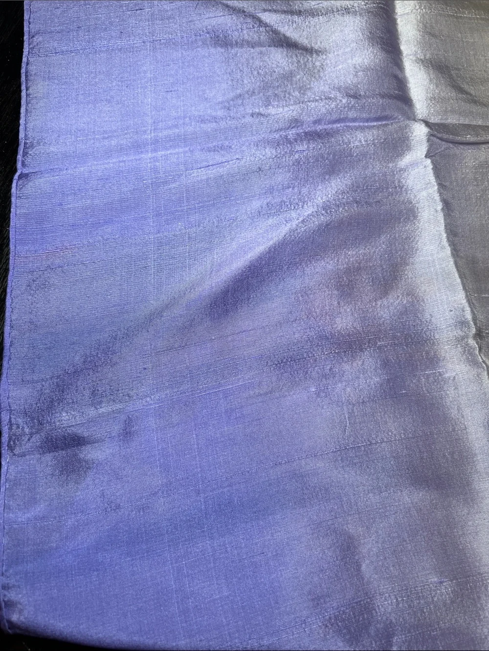100% Silk Dupioni Handrolled Edge Hand-Dyed Purple Cream Ombre Gradient Scarf