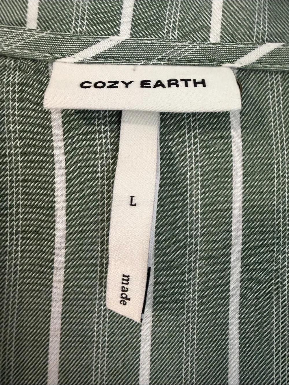 Cozy Earth Striped Lounge Shirt | Soft & Sustainable | Size L