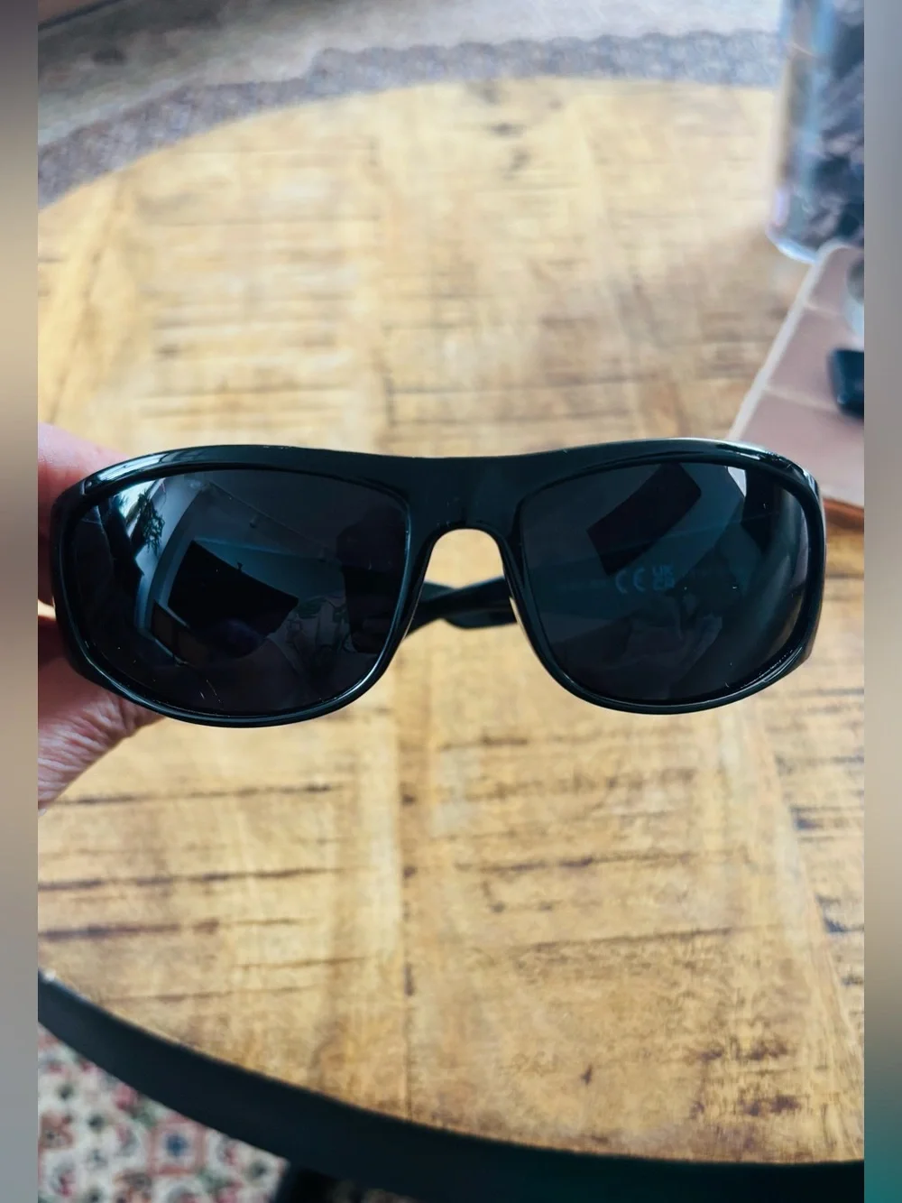 grinderPUNCH Black Wrap Around Super Dark Biker Style Sunglasses Unisex