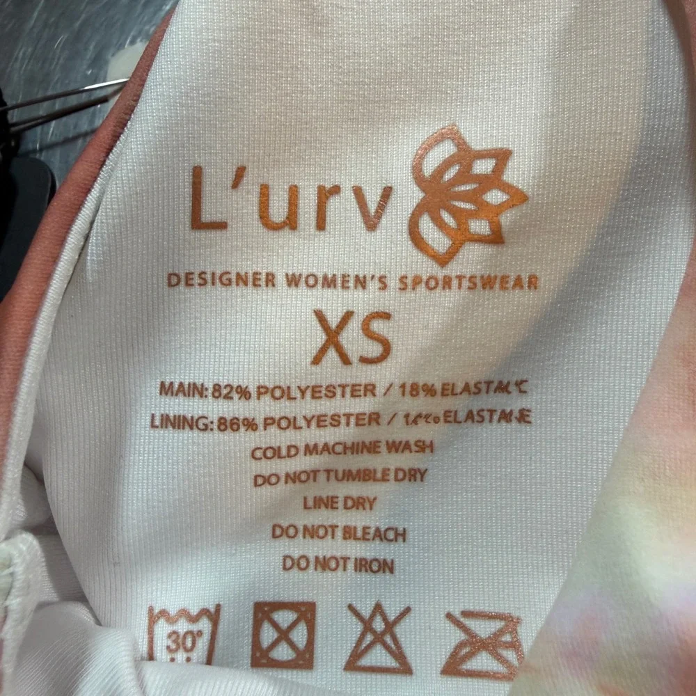 LURV Pink Rock Twist Crop Sports Bra Tie‎ Dye XS Designer Activewear New