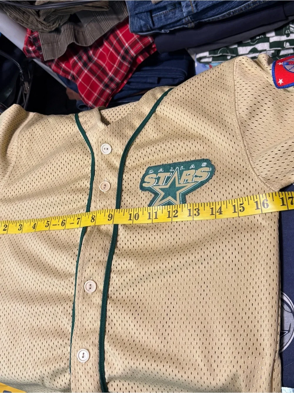 Dallas Stars kids Baseball Jersey - Gold with Green Trim