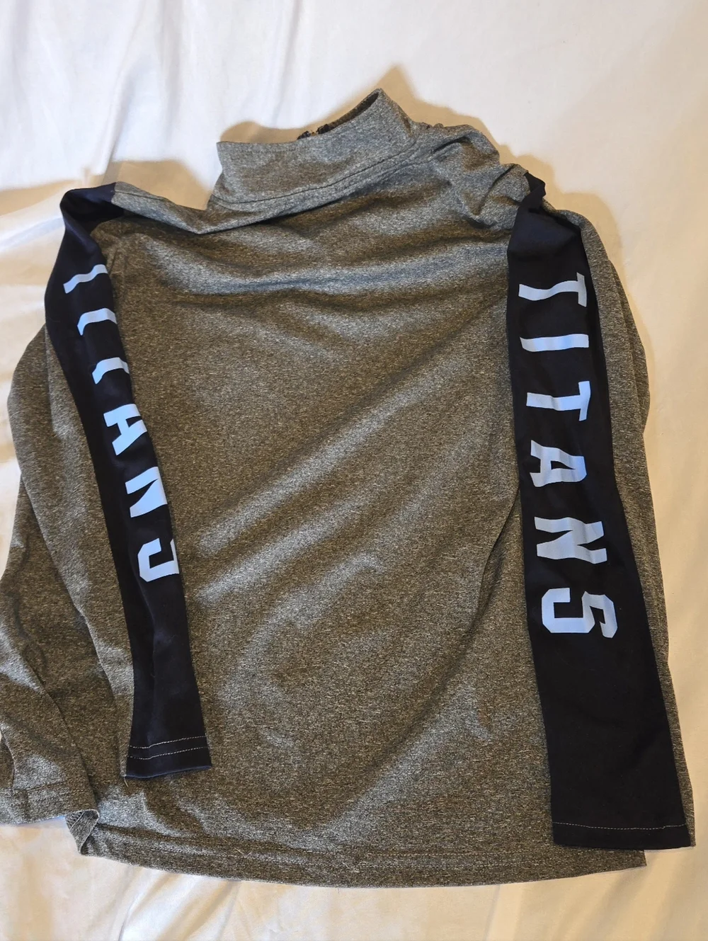 NFL Tennesse Titans Boy's Gray Pullover with Navy and Light Blue Accents Sleeves