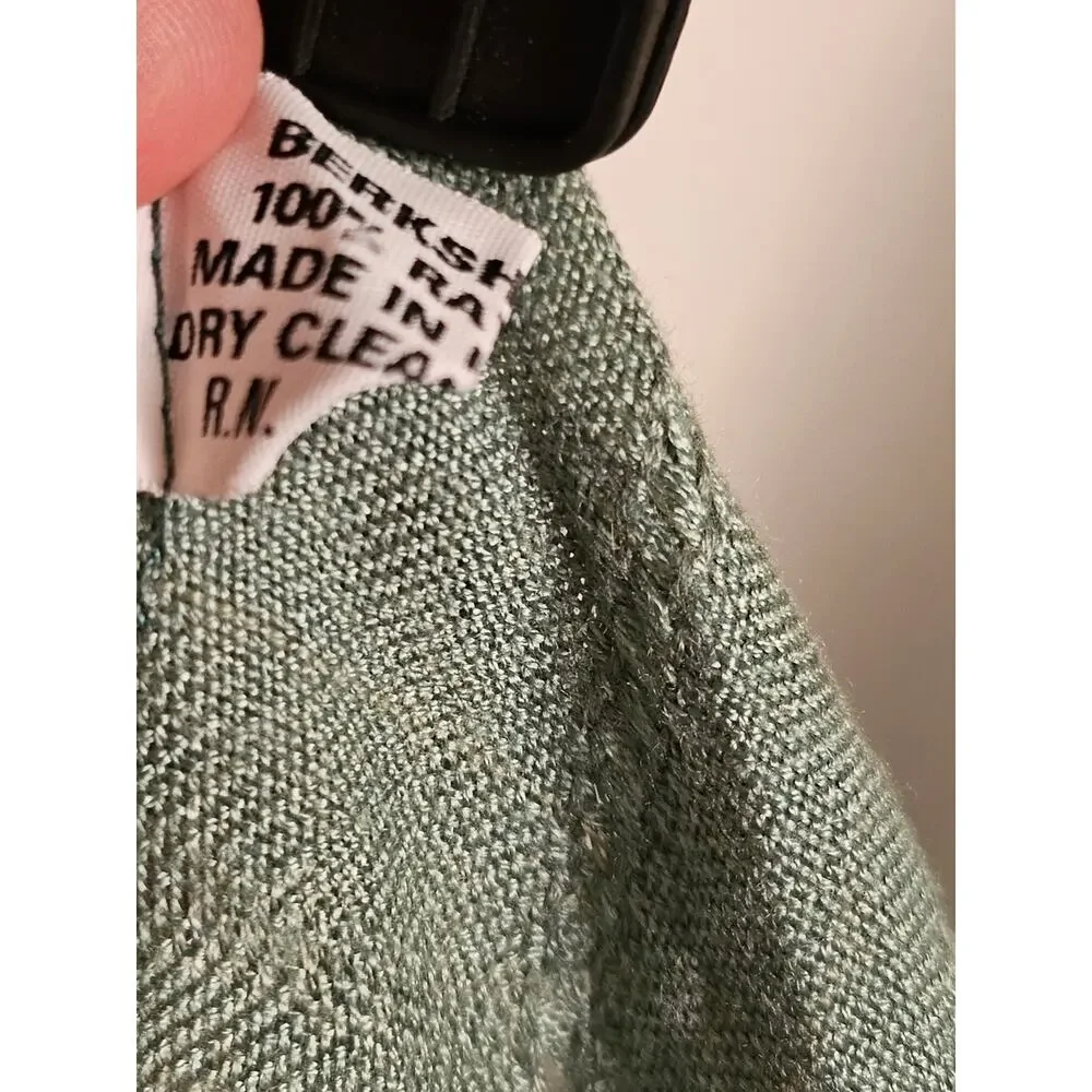 Vintage Berkshire Rayon Square  Green Woven Scarf