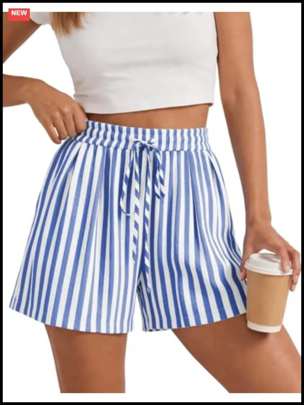 Women's High Waisted Wide Leg Lounge Shorts with Pockets - Soft Textured