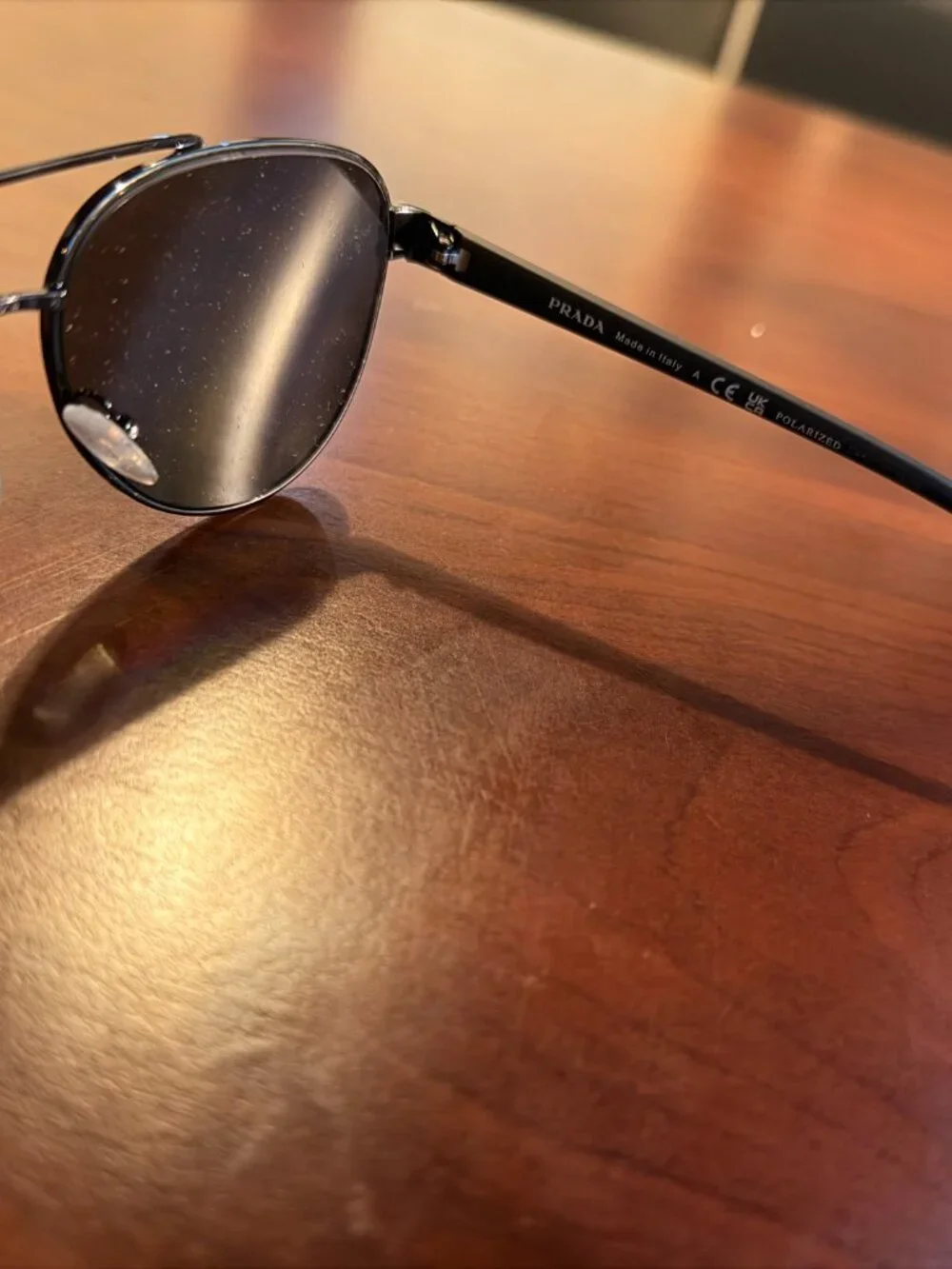 Prada Linea Rossa PS A52S Polarized Pilot Sunglasses Black/Grey Men's