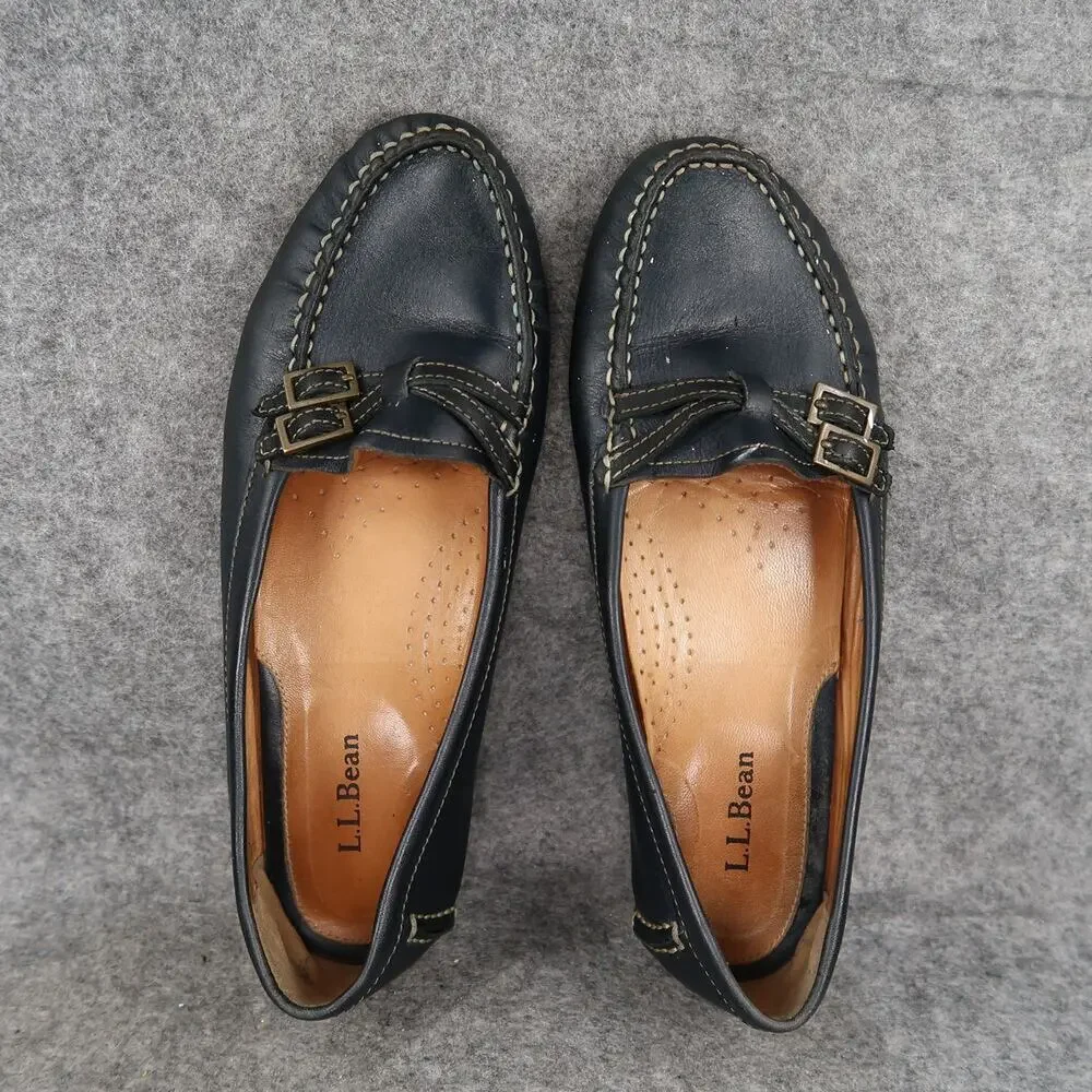 LL Bean Shoes Womens 7.5 Loafer Moccasin Slip On Leather Comfort Casual Classic