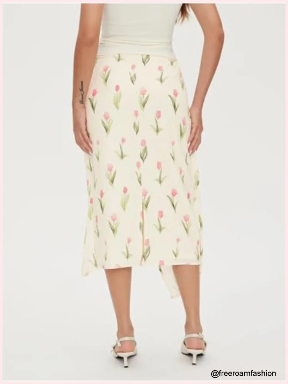 Woven High Waist Floral Maxi Skirt Boho