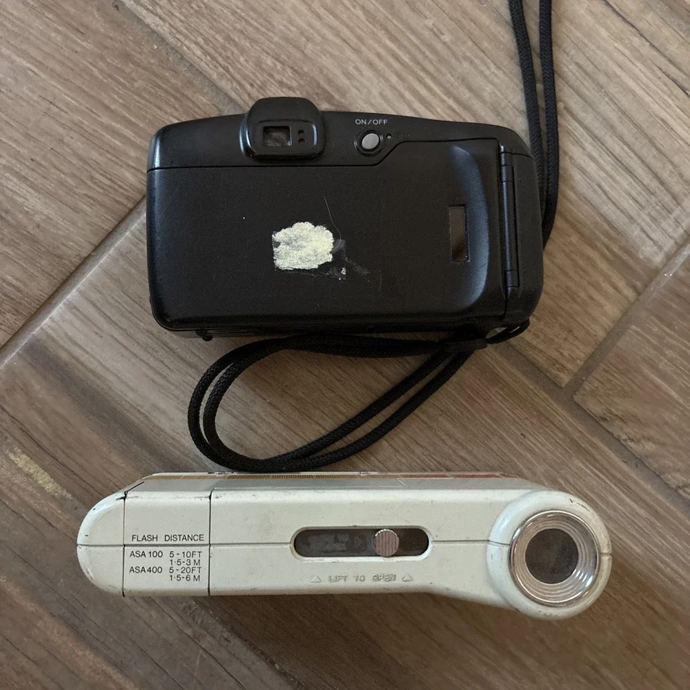 Minolta Freedom Zoom 70EX Point & Shoot 35mm Film & ITT Fashion Flash For  Parts