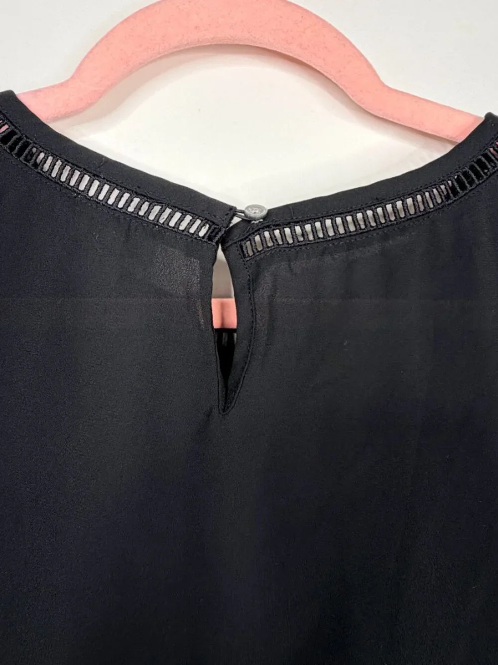 2/$30 J. Crew Short-sleeve Top With Ladder Trim Black XS #A3545