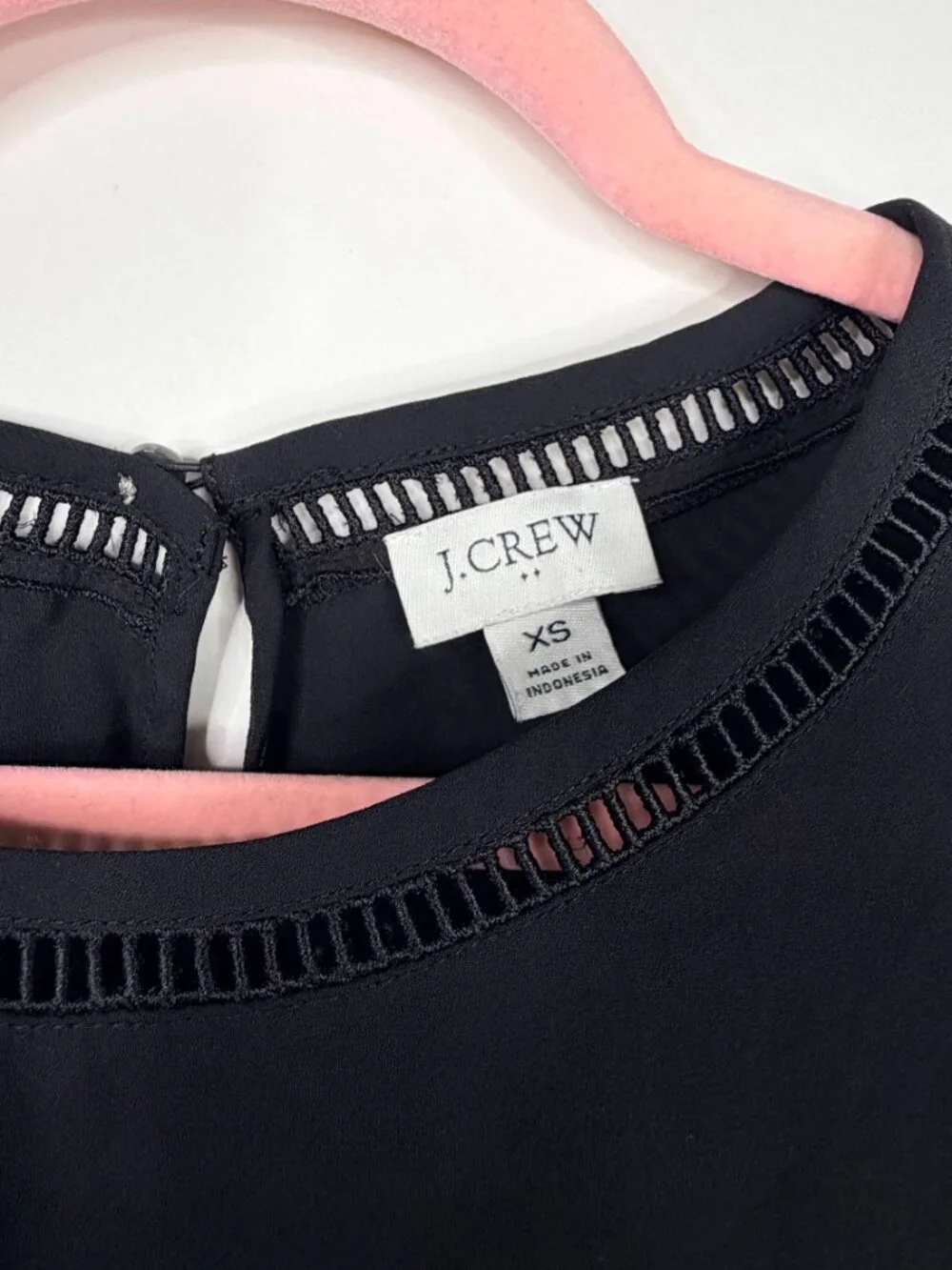 2/$30 J. Crew Short-sleeve Top With Ladder Trim Black XS #A3545