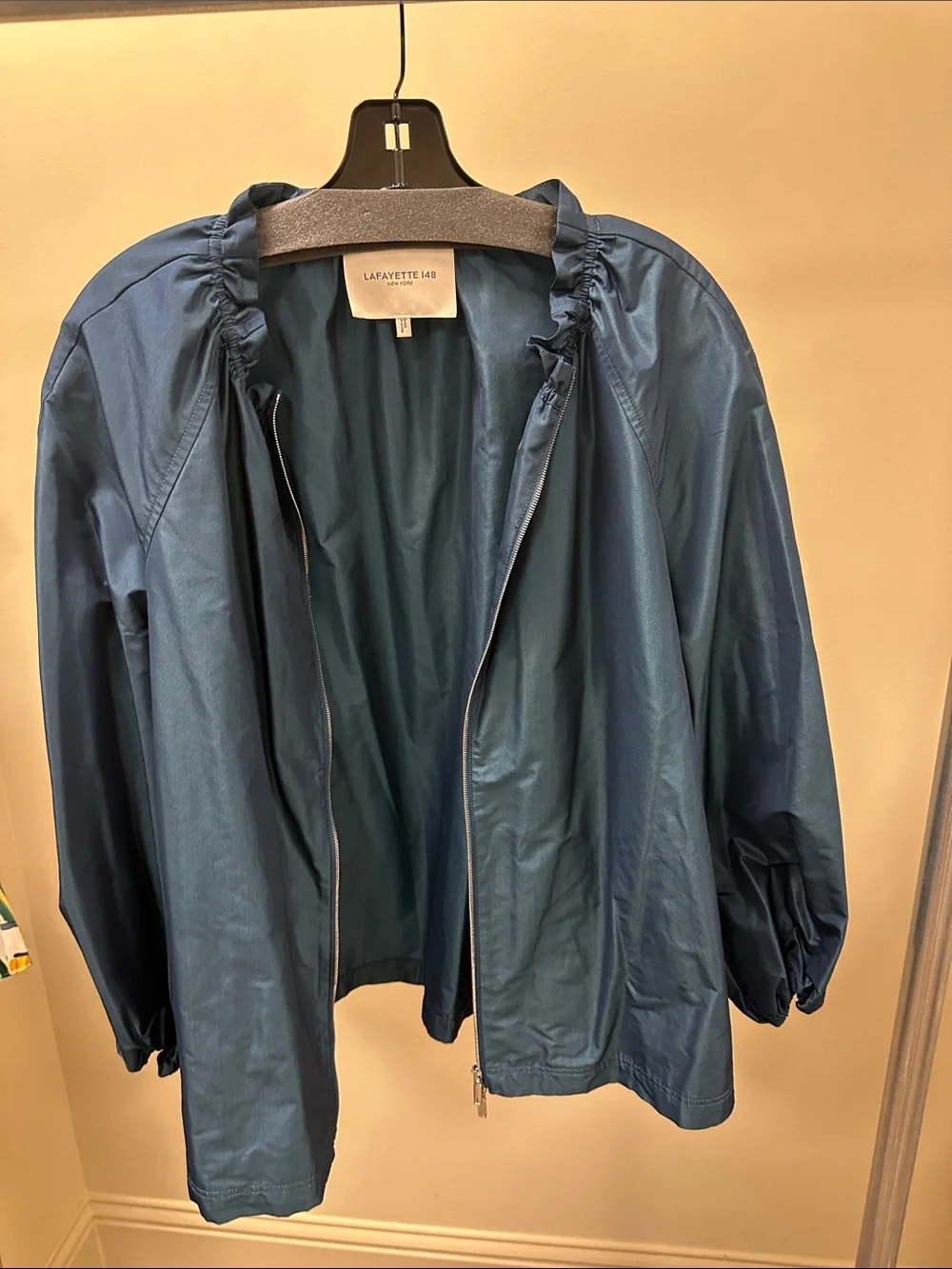 Lafayette 148 New York Teal-Blue Lightweight Bomber