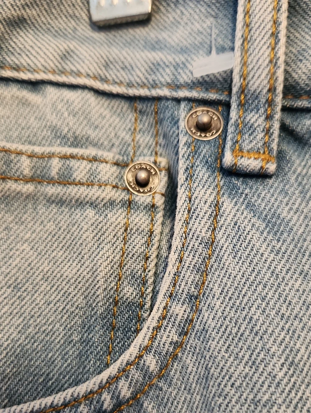 Coach Light Wash Denim Midi/maxi Plus Size 16 Skirt