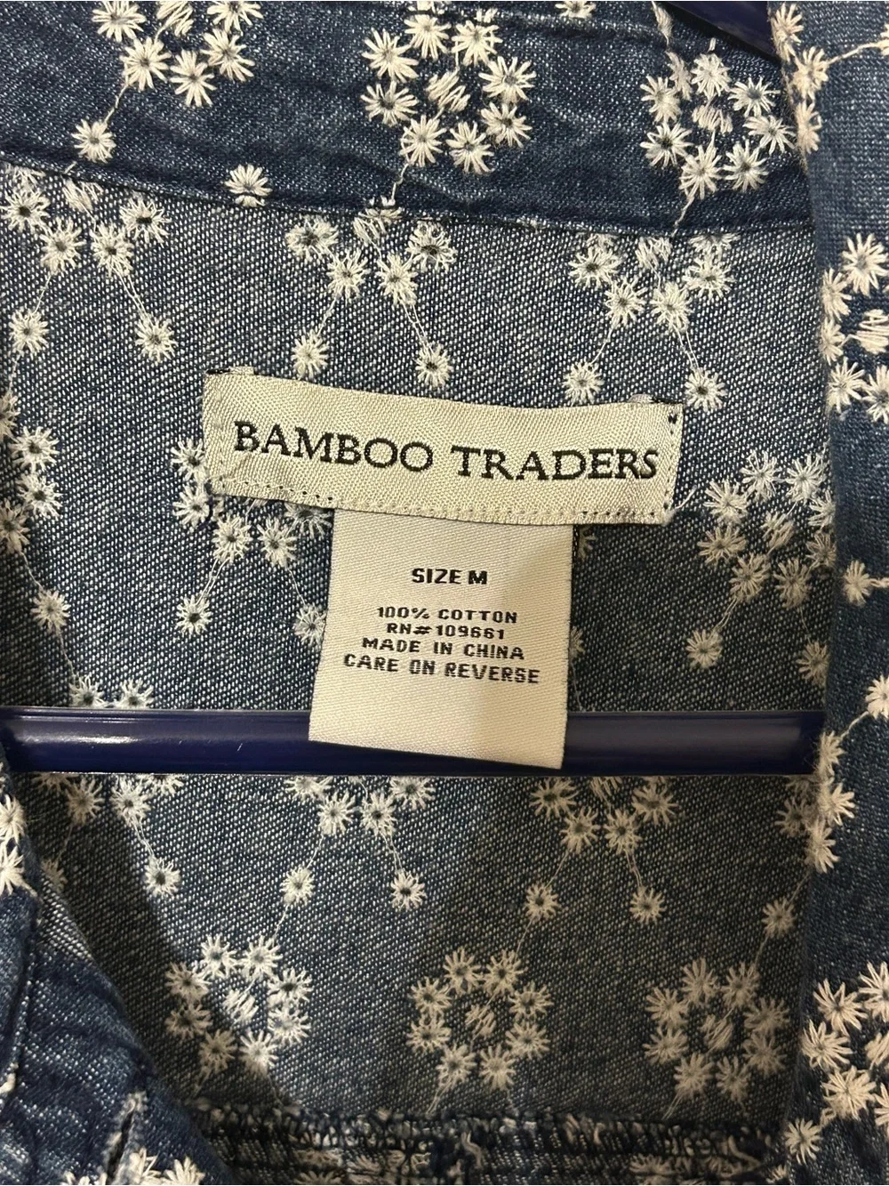 Bamboo Traders 100% cotton