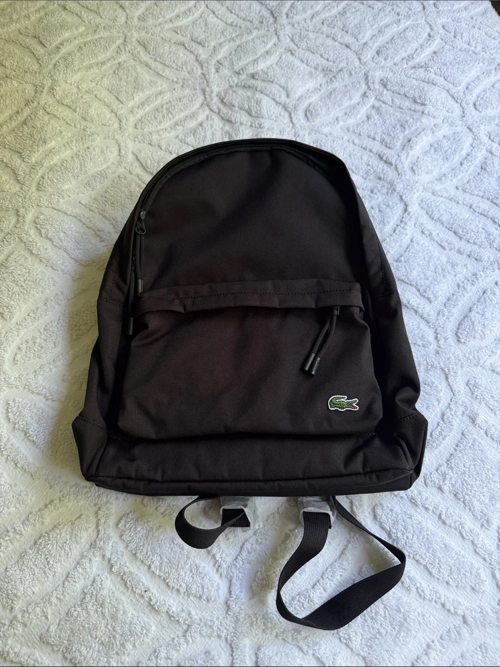 Brand New Lacoste Black Classic Logo Backpack