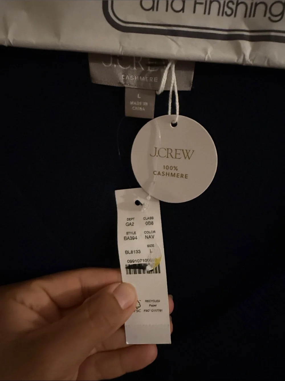 J. Crew V-Neck Sweater in Navy Blue
