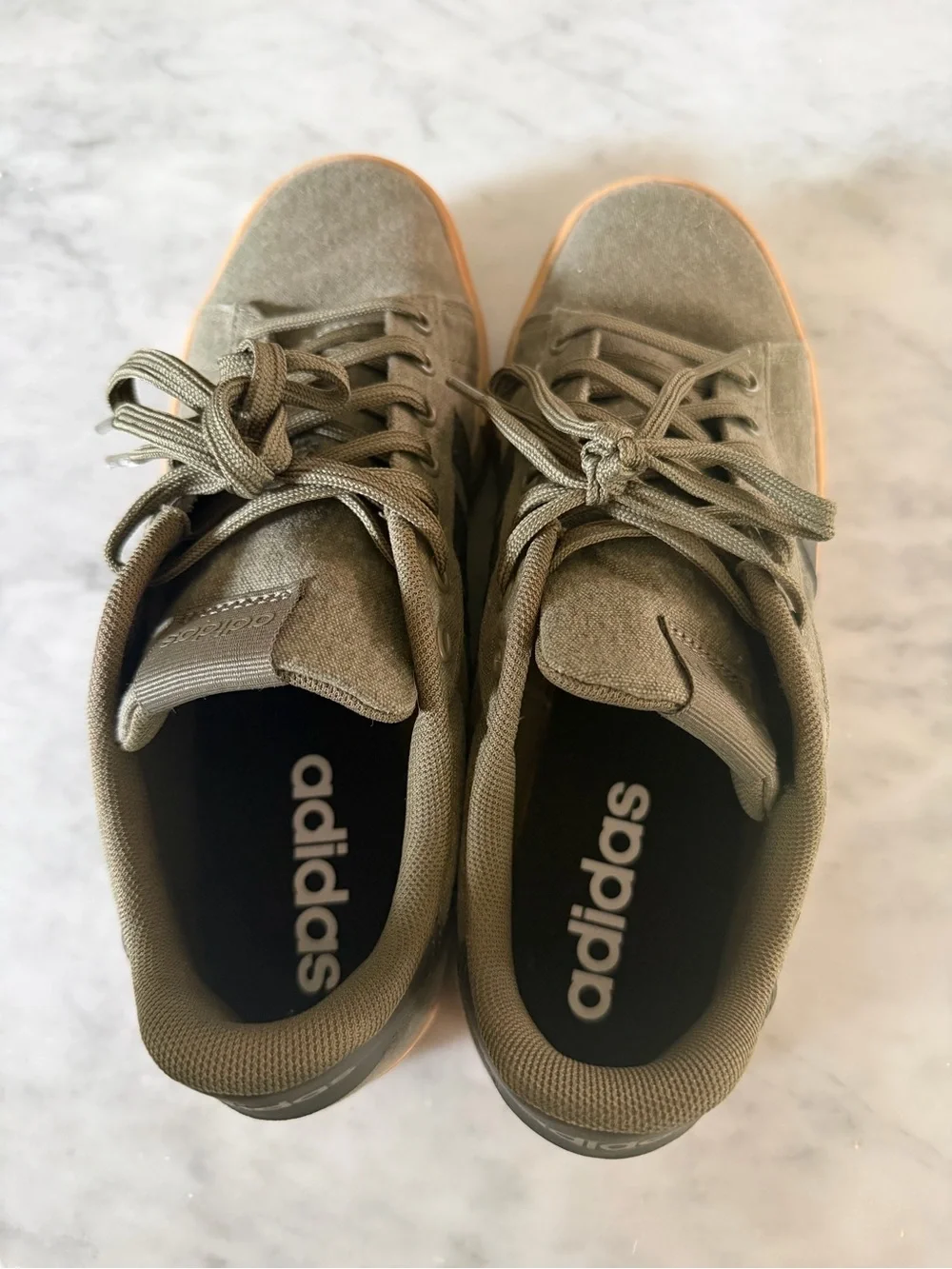 adidas Men's Olive Green Canvas Sneakers with Tan Sole
