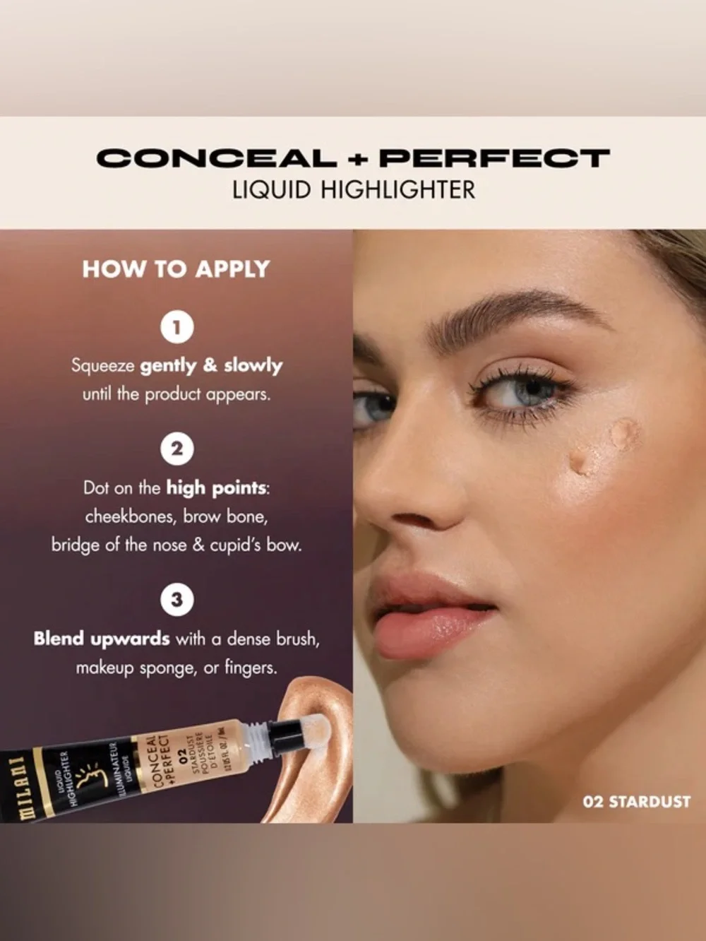 Milani Conceal + Perfect Liquid Highlighter - Lunar, NEW