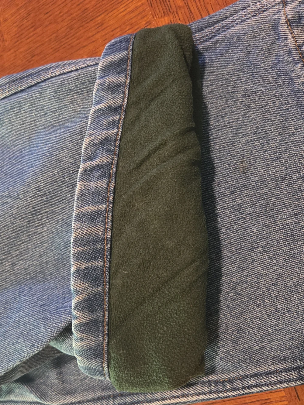 RedHead Men's Blue Denim Jeans with Green Lining