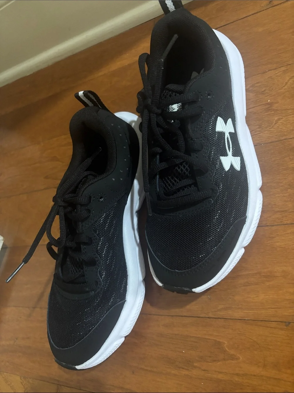 Under Armour Kids Black and White Athletic Sneakers