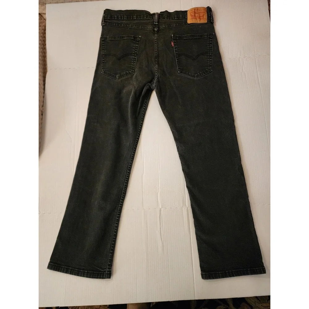 Levi Strauss 514 Mens 36x30 Black Wash Straight Fit Jeans Denim Pants Everyday