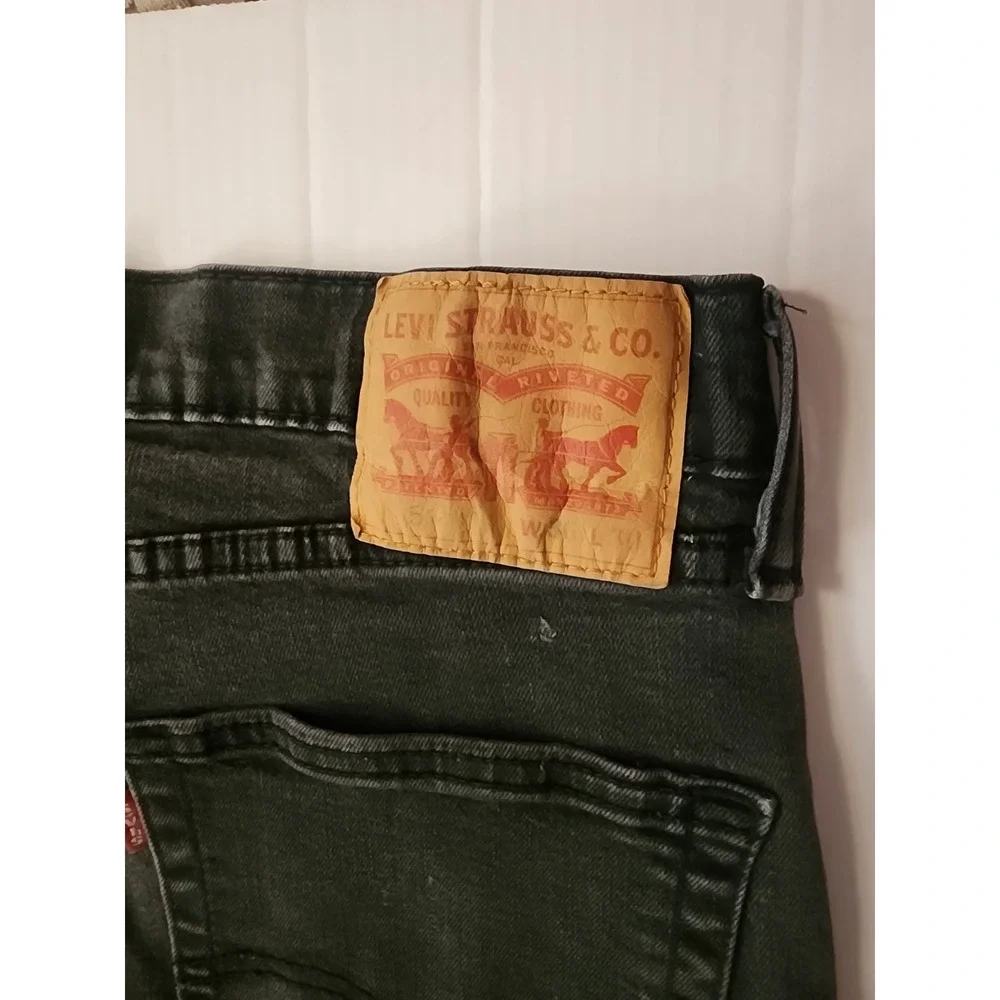 Levi Strauss 514 Mens 36x30 Black Wash Straight Fit Jeans Denim Pants Everyday