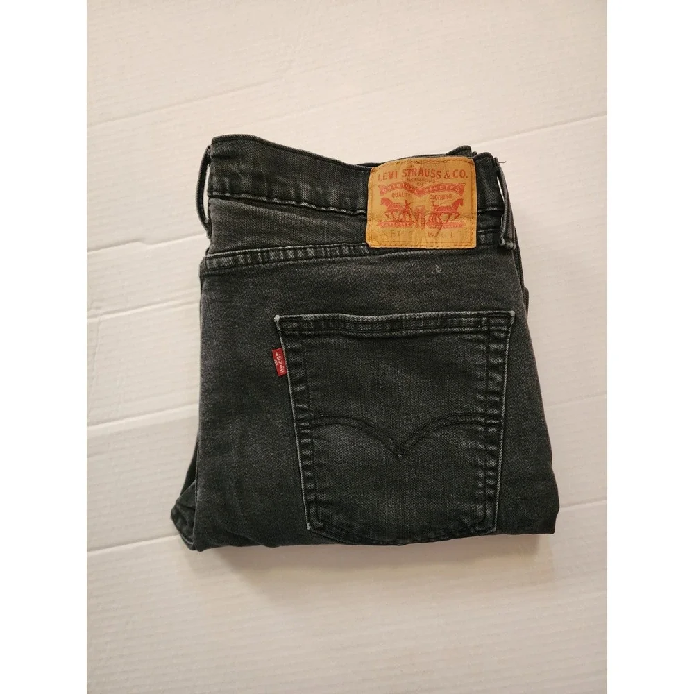 Levi Strauss 514 Mens 36x30 Black Wash Straight Fit Jeans Denim Pants Everyday