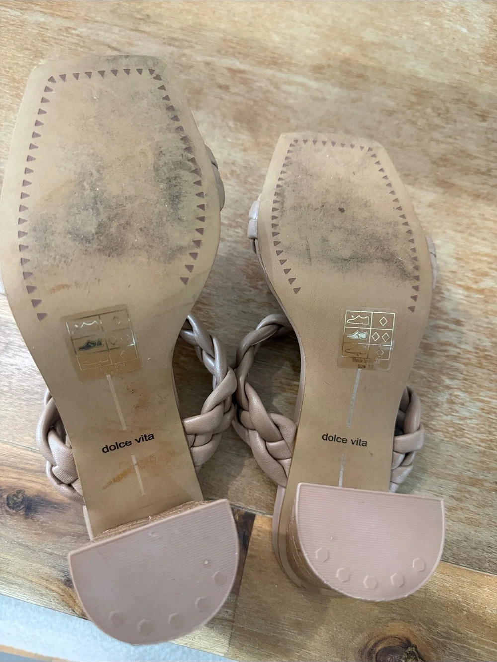 Dolce Vita Paily Braided Block Heel Sandals - Cafe Stella Sz 7.5
