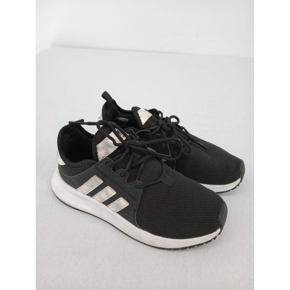 Adidas Ortholite Black & Iridescent Tennis shoes Girls Size 3.5 Youth
