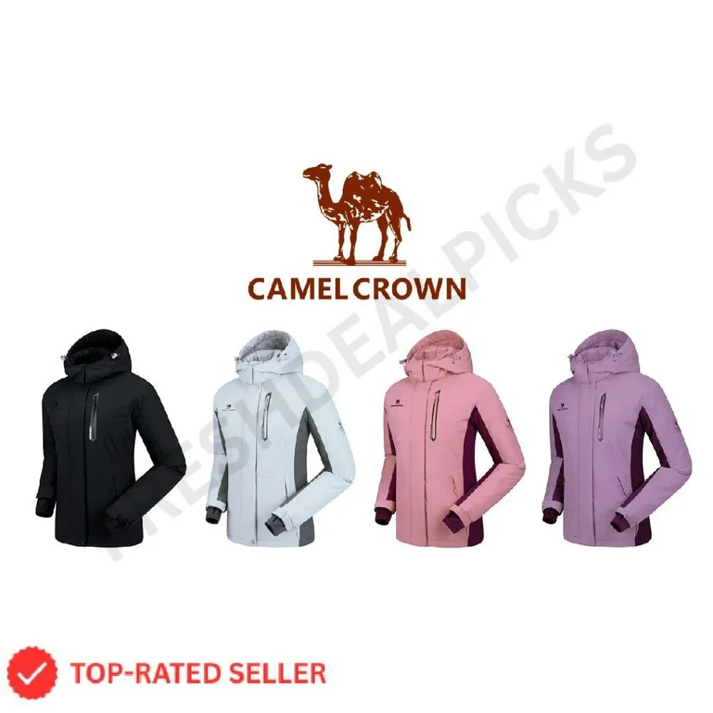 Waterproof Ski Jacket Detachable Hood Windproof Fleece Parka Winter Coat