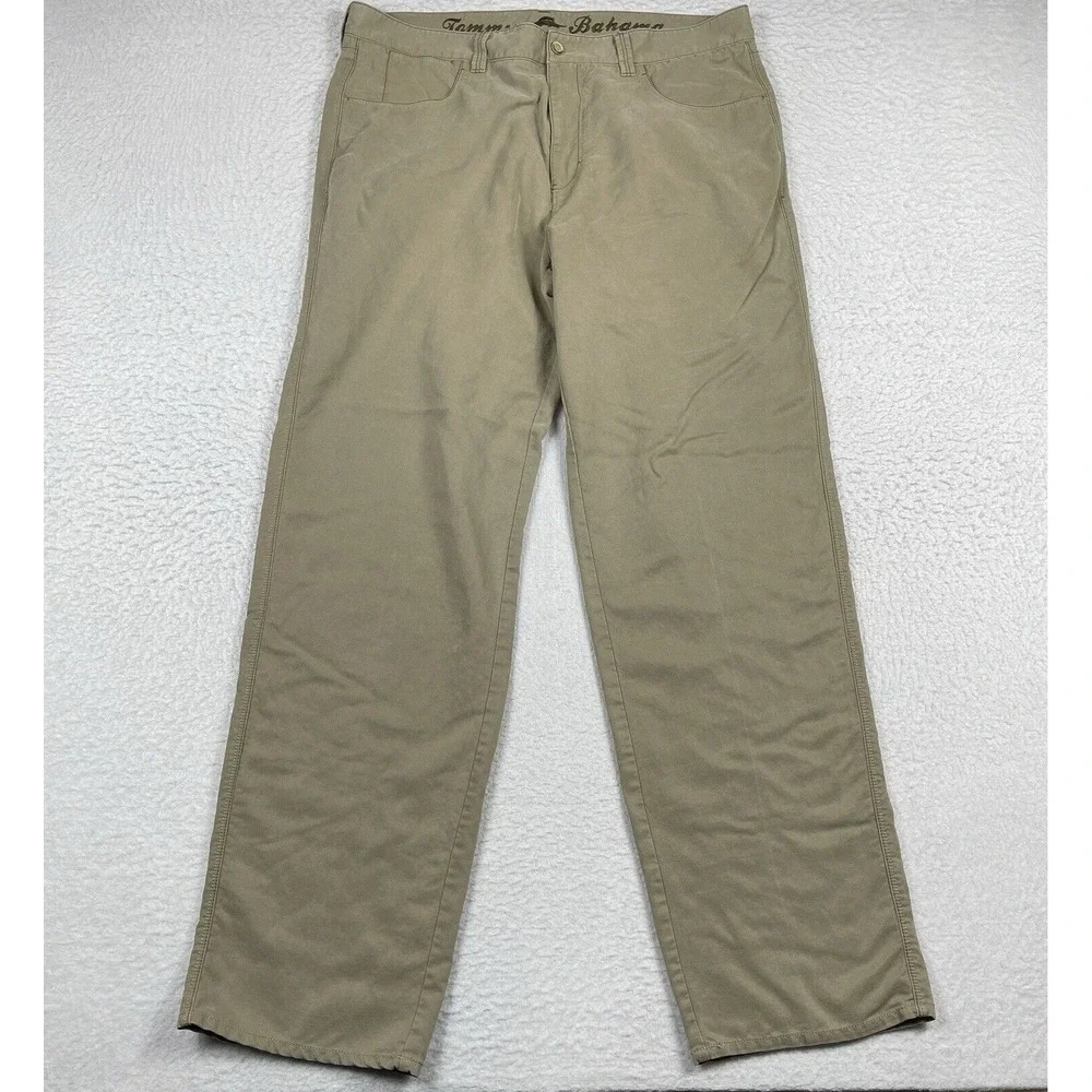 Tommy Bahama Pants Mens 38 Beige Travel Resort Beach Work Slacks‎ Trousers Work