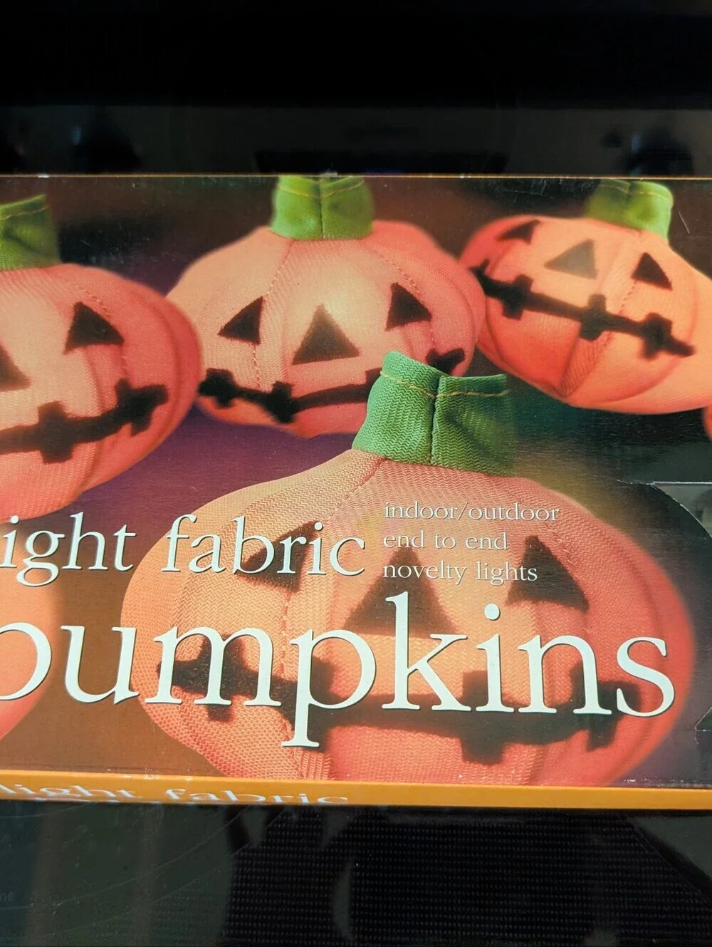 VTG Orange Jack-O'-Lantern Fabric Novelty Lights, 2001 Target