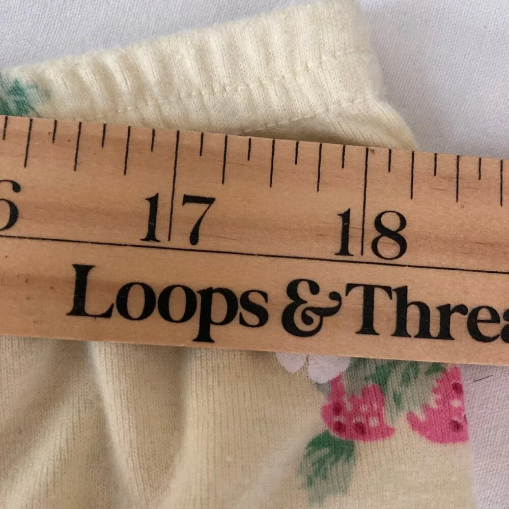 Pajama Set Pale Yellow Camisole & Pants Strawberries, Sweet, Comfy, XL or 1X