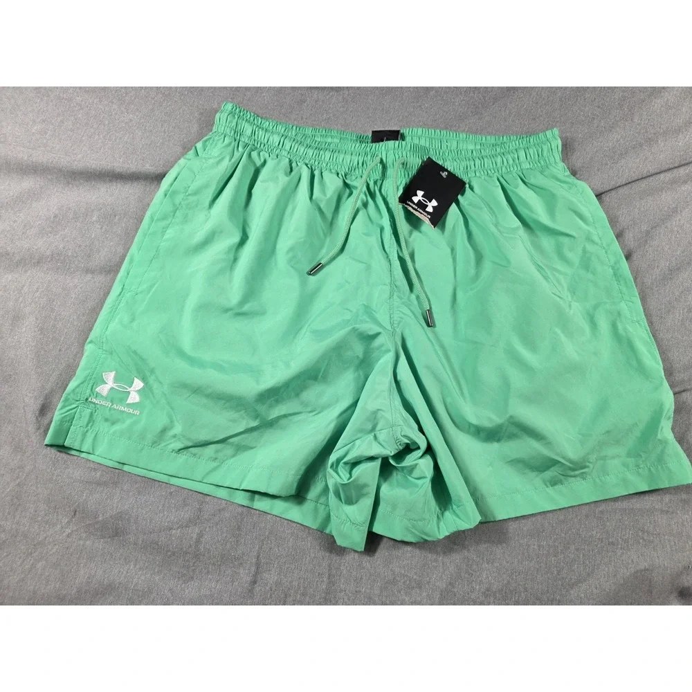 NWT Under Armour UA Loose Fit Woven Volley Shorts Full Mesh Lined Neon Green 2XL