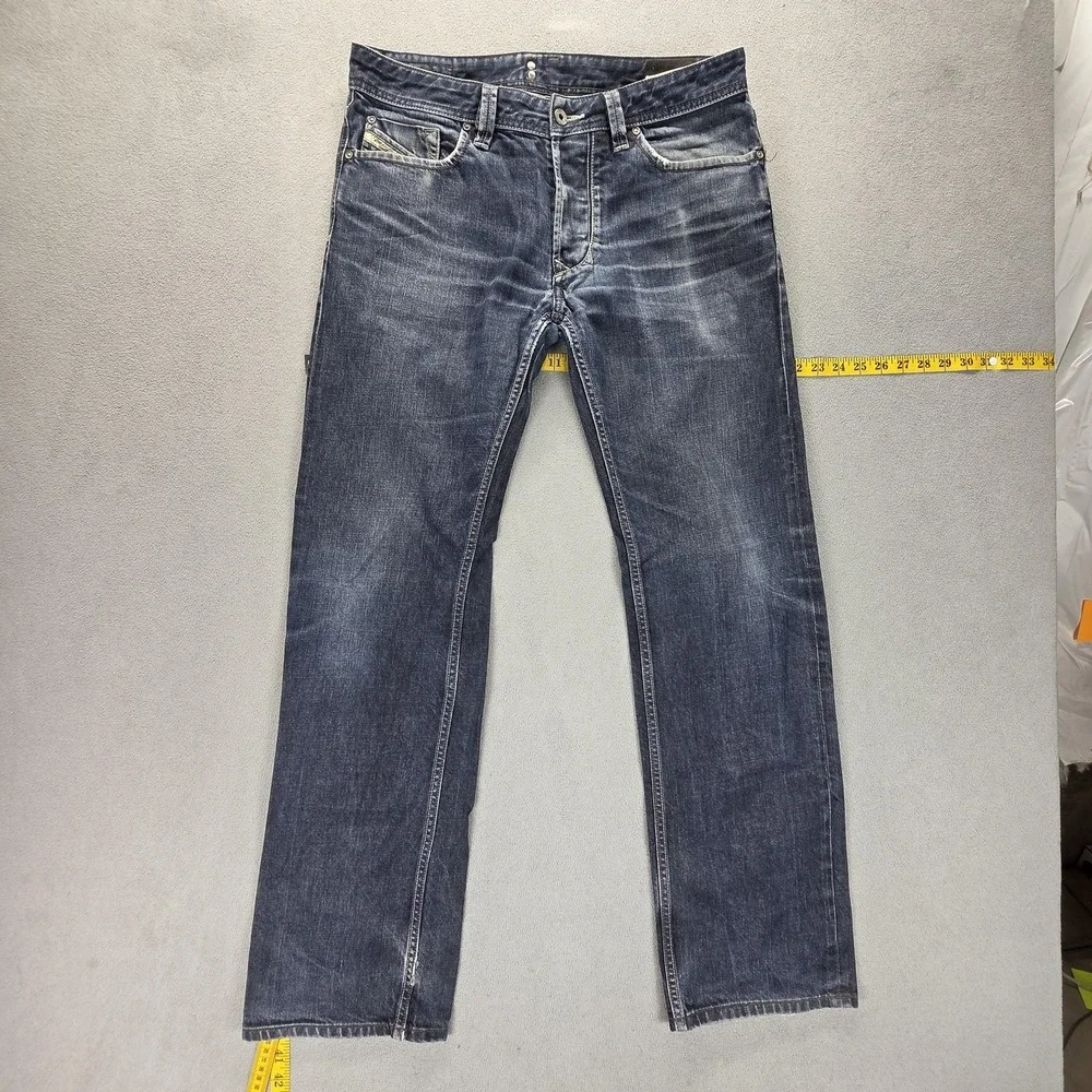 Diesel Jeans Mens 31x32 Blue Larkee Regular Straight Button Fly Dark Wash 0088Z