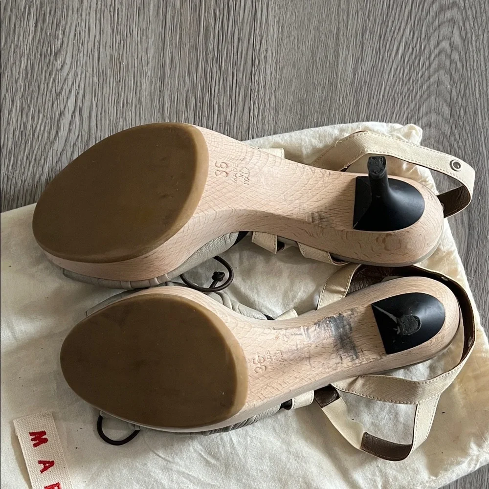 Vintage Marni Beige and Gray Platform Heels! Used a few times.