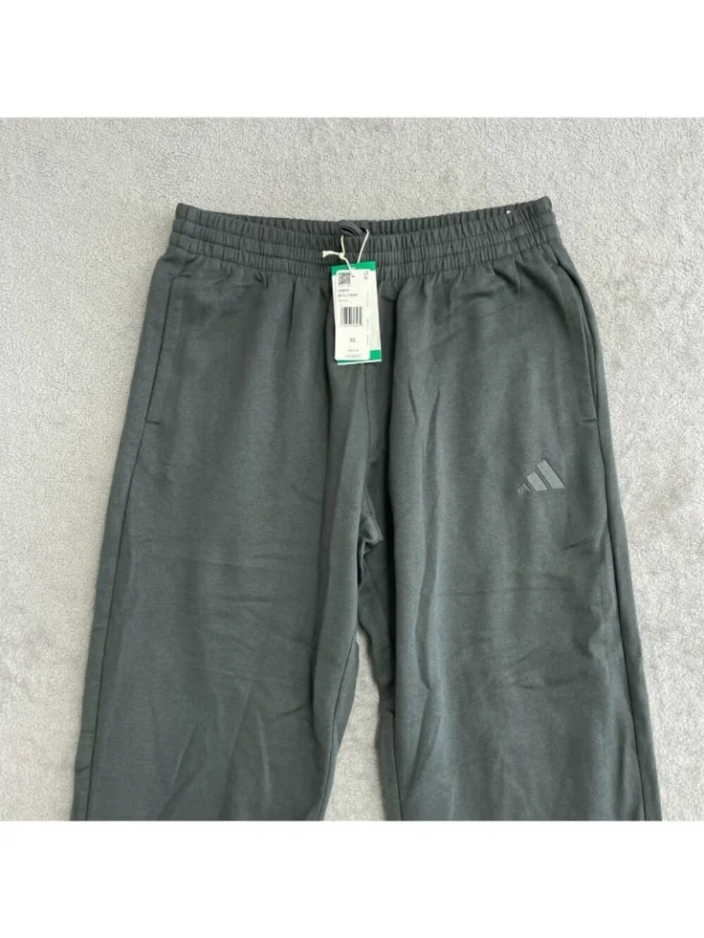 Adidas Men's XL Fleece Lined Pants Gray Lightweight Cotton Blend H2002
