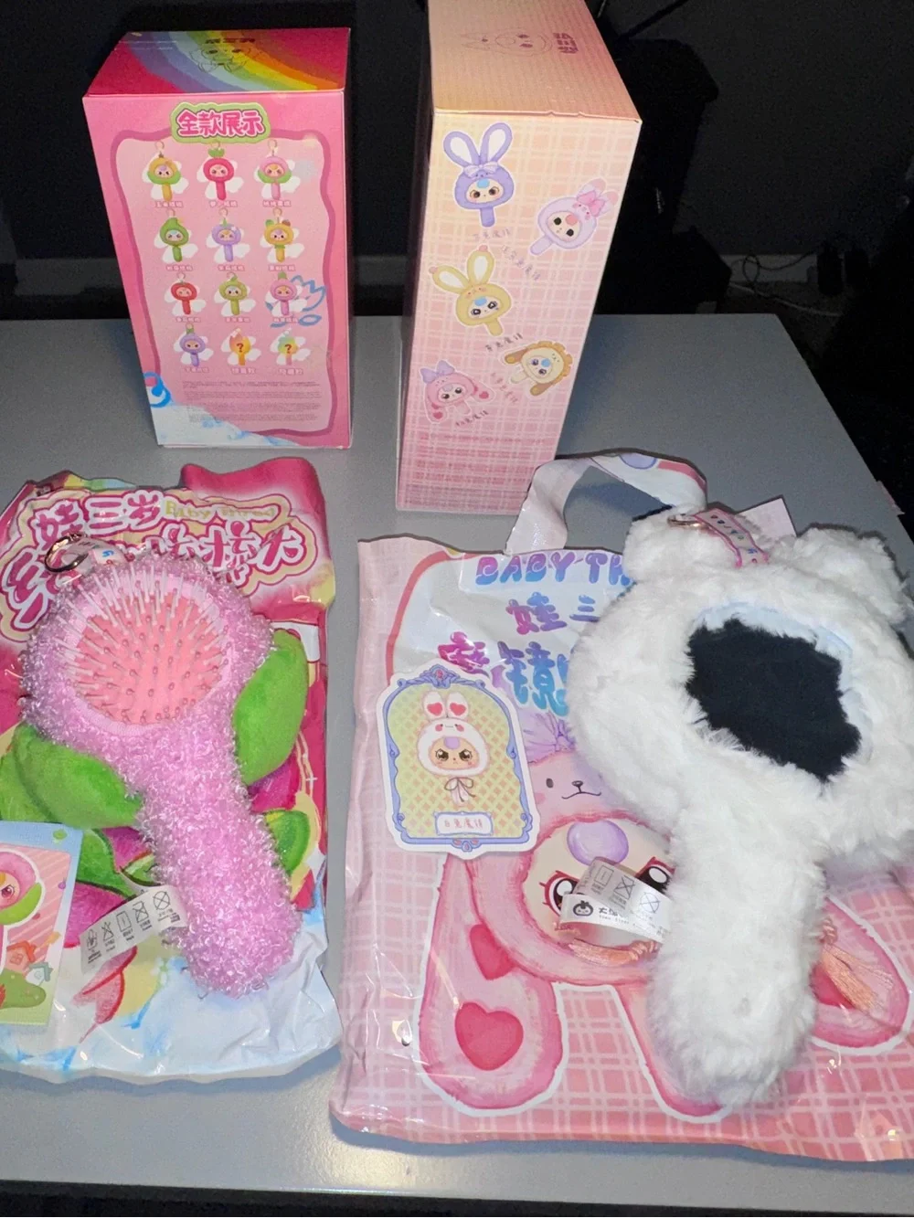 New Baby Three Bundle – Magic Mirror White Bunny + Comb Your Hair Beet