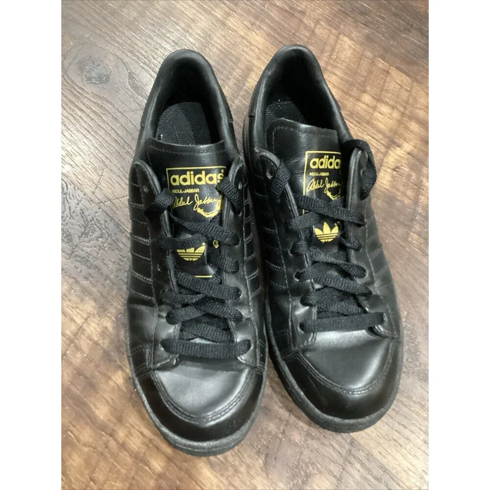 Kareem Abdul Jabbar adidas shoes men size 7 Low Top Black On Black 2005 ~ 117038