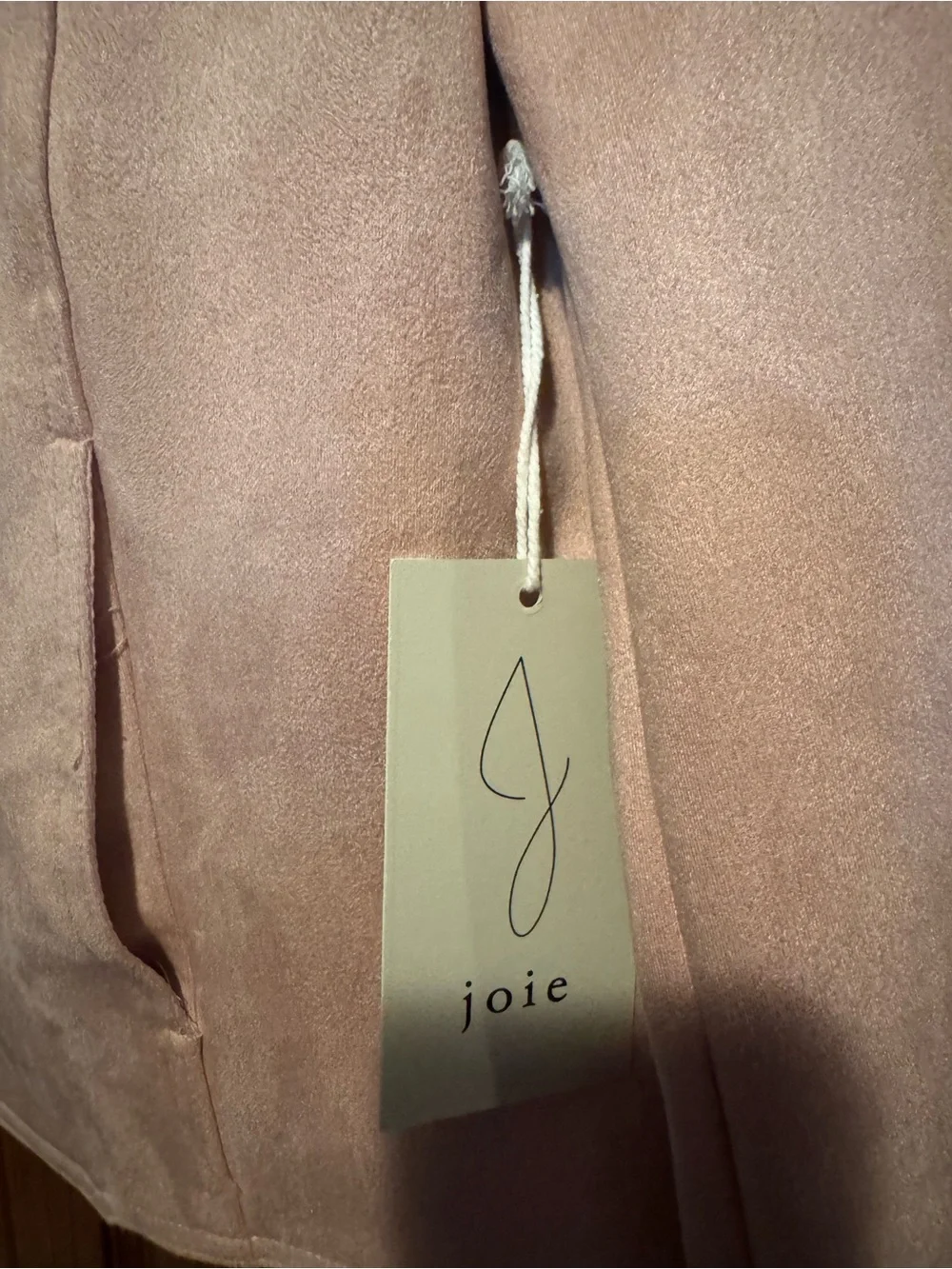 Joie Pale Pink Faux Suede Moto Jacket NWT Size M