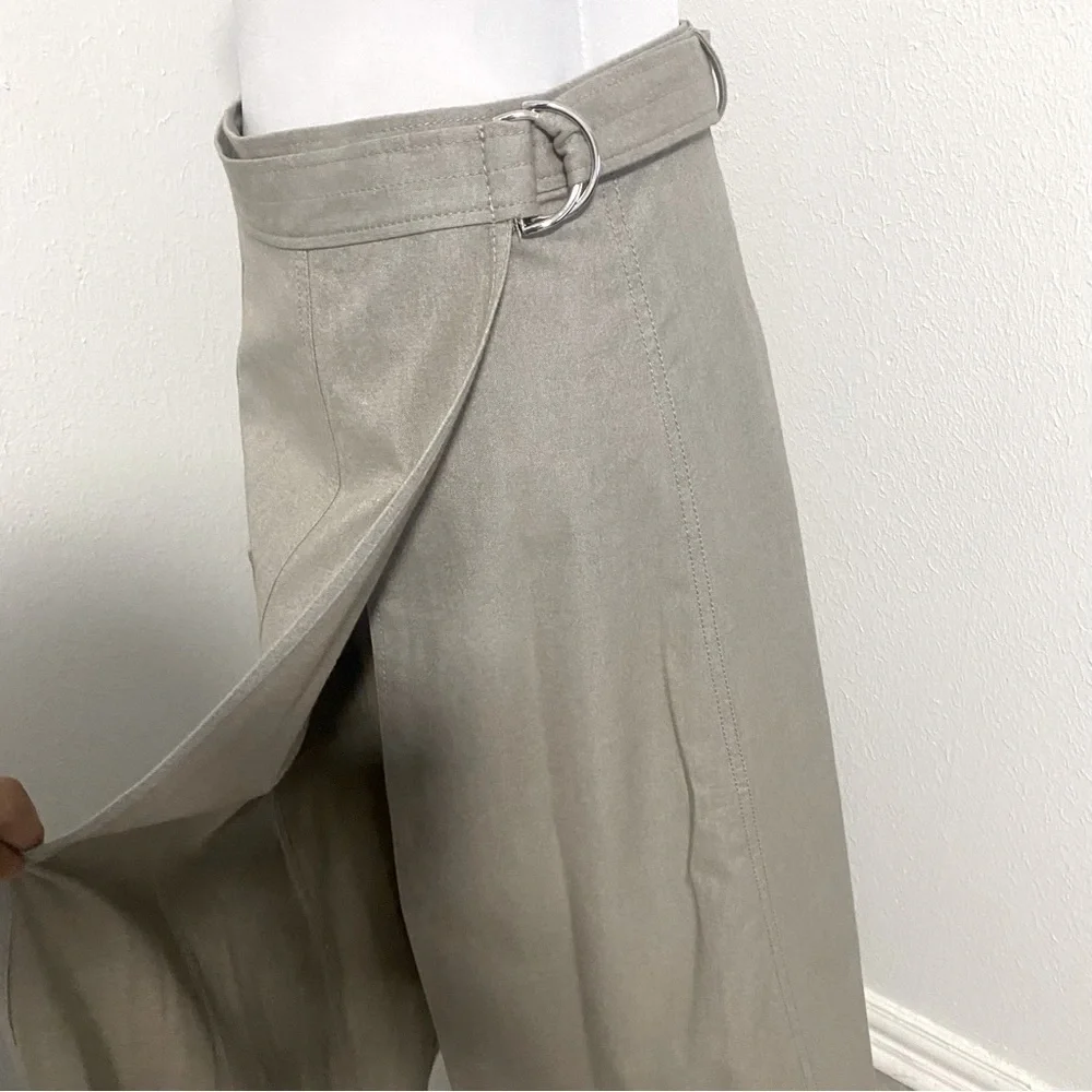 Zara NWT Beige High Waisted Cargo Midi Wrap Skirt Y2K Dress Up or Just Casual