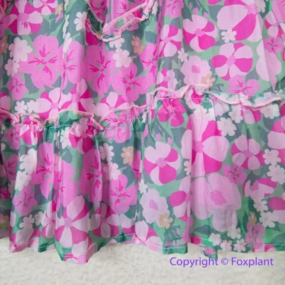 New! Vineyard Vines Silk Blend Montauk Daisy‎ Peapode Tea Rose Mini Dress, XS