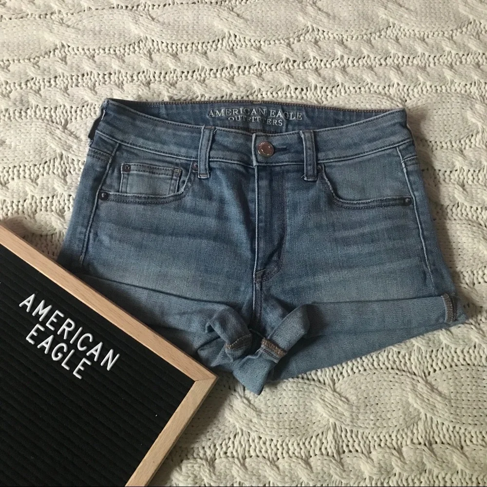 American Eagle Hi-Rise Shortie Jean Shorts