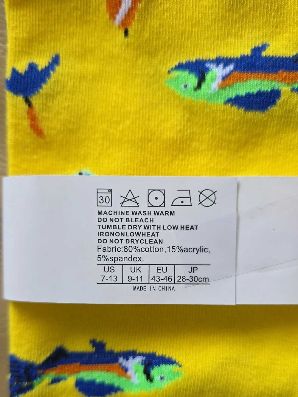 Blue Fish Filet Socks & Bright Yellow Fish I'D Rather Be Fishing  Pair Men's