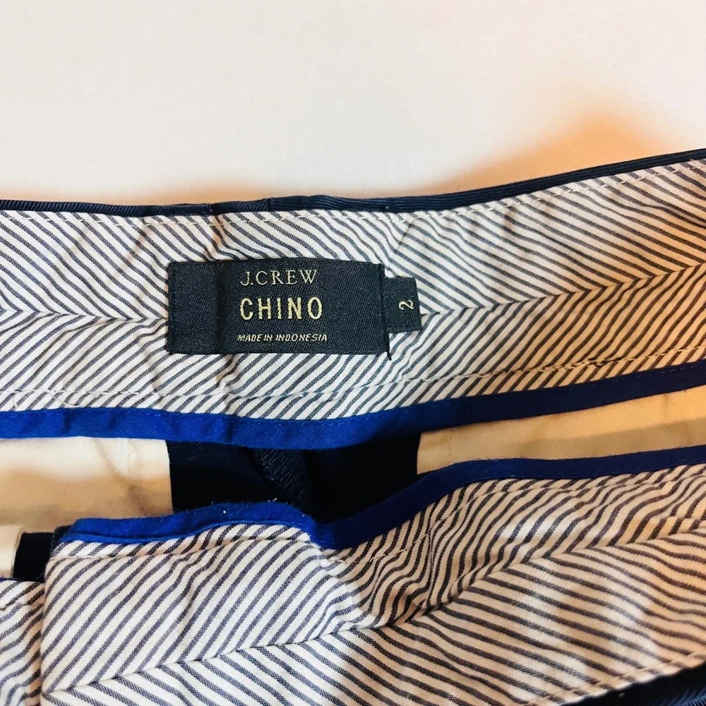 J.Crew Chino Shorts Navy Blue 100% Cotton Size 2 Style 61456 Preppy Summer